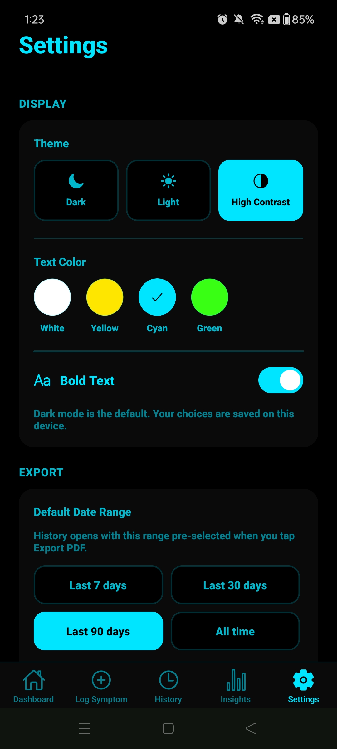 High Contrast Cyan